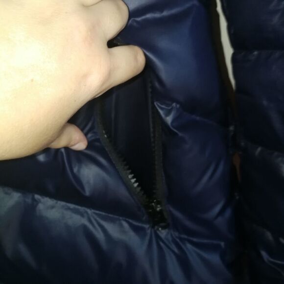 KENSIE Dark Blue Down Large Faux Fur Hooded Puffer Winter Coat Size Medium - Picture 5 of 15